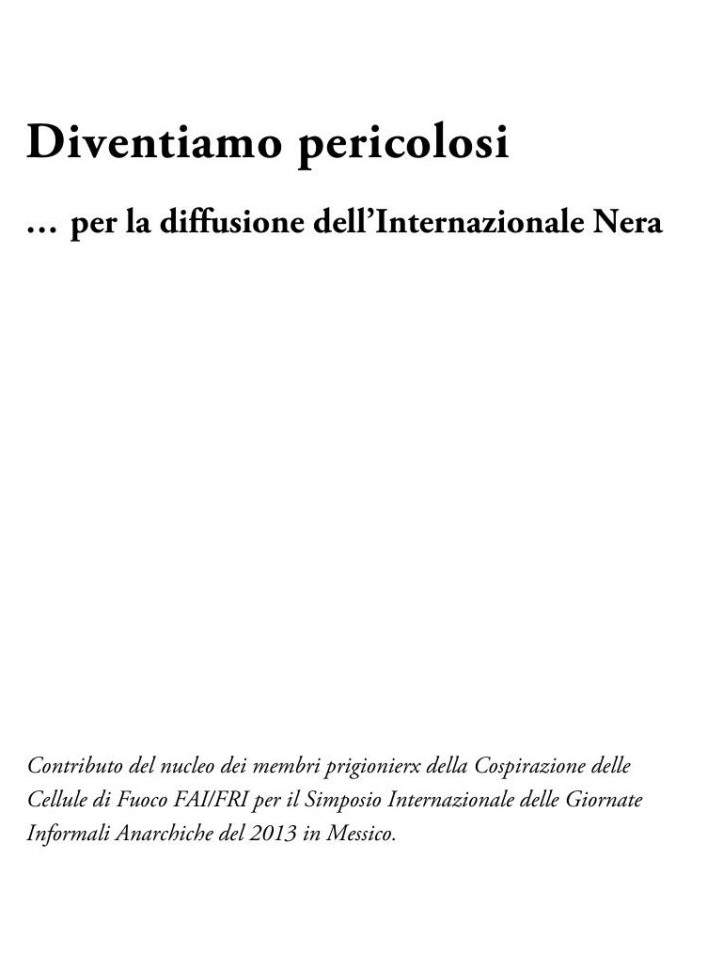 Diventiamo pericolosi. Per la diffusione dell'Internazionale nera