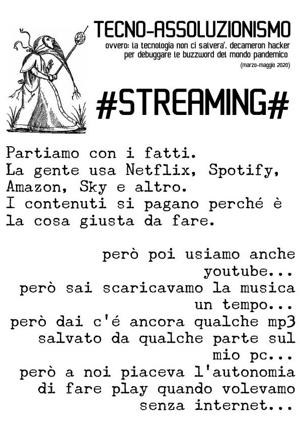 Tecno-assoluzionismo - Streaming