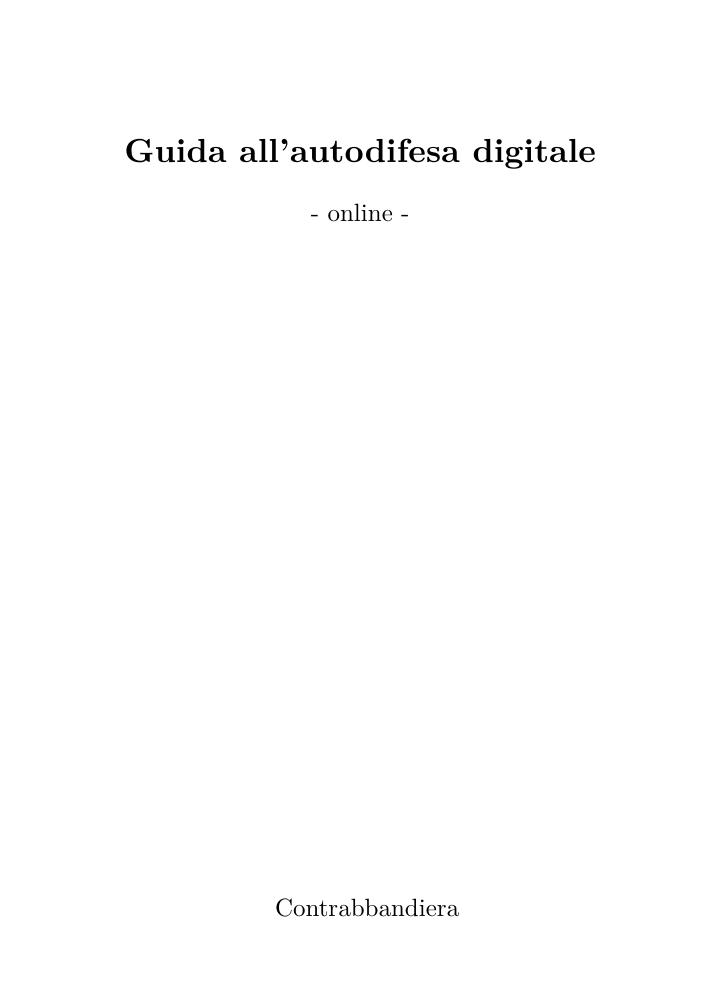 Guida all'autodifesa digitale - online