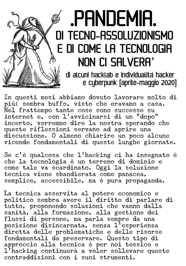 Pandemia. Di tecno-assoluzionismo e di come la tecnologia non ci salverà