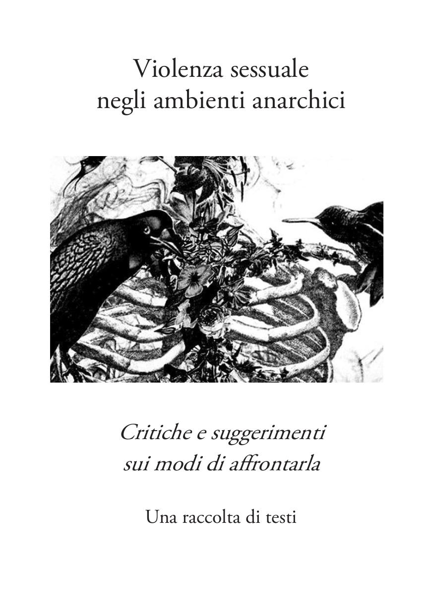 Violenza sessuale negli ambienti anarchici. Critiche e suggerimenti sui modi di affrontarla