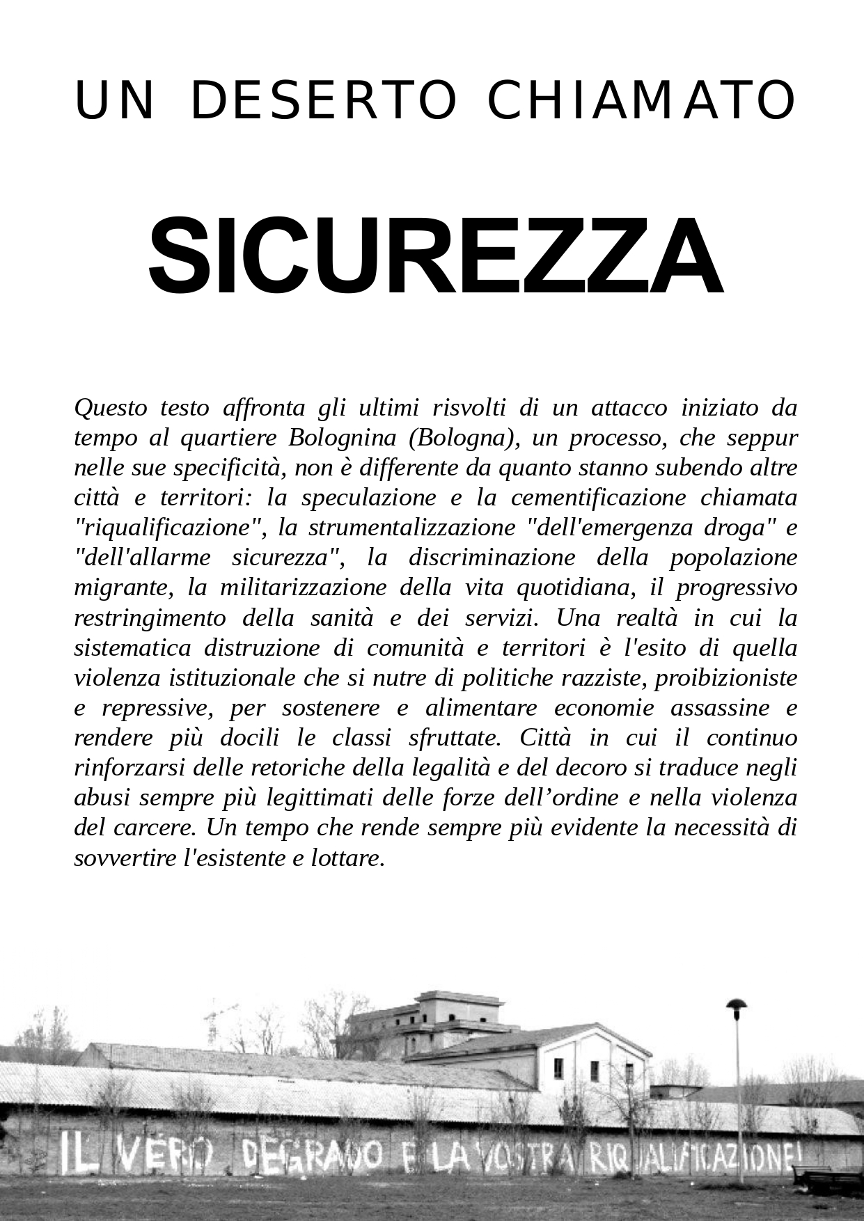 Un deserto chiamato sicurezza