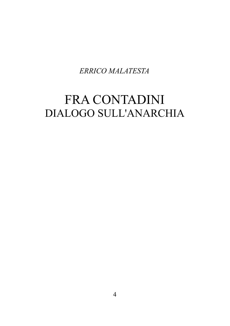 Fra contadini. Dialogo sull'anarchia