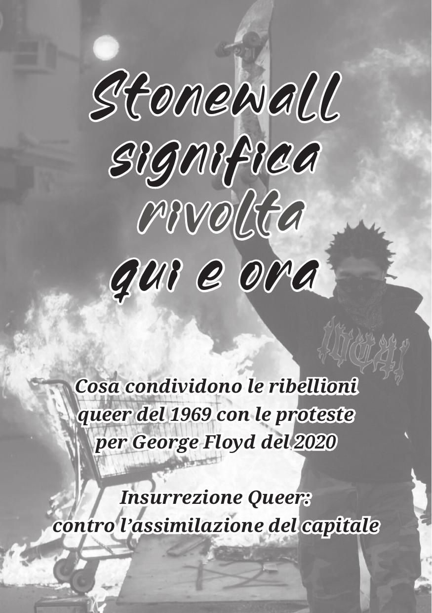 Stonewall significa rivolta qui e ora. Insurrezione queer: contro l'assimilazione del capitale