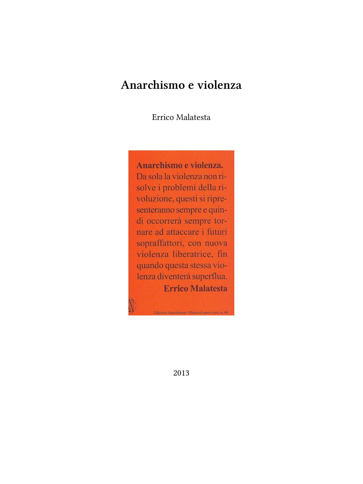 Anarchismo e violenza