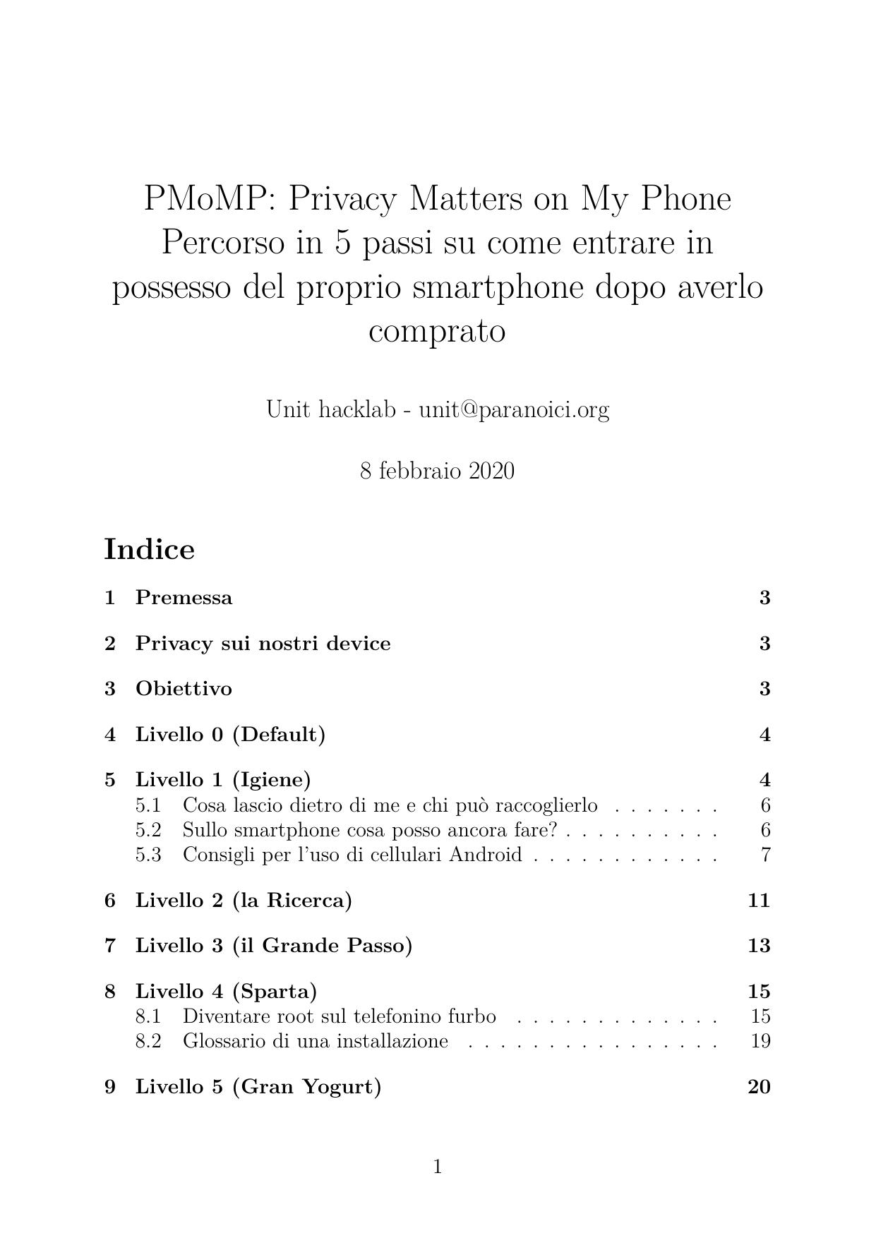 PMoMP: Privacy Matters on My Phone. Percorso in 5 passi su come entrare in possesso del proprio smartphone dopo averlo comprato