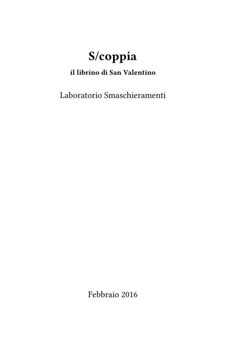 S/coppia. Il librino di San Valentino